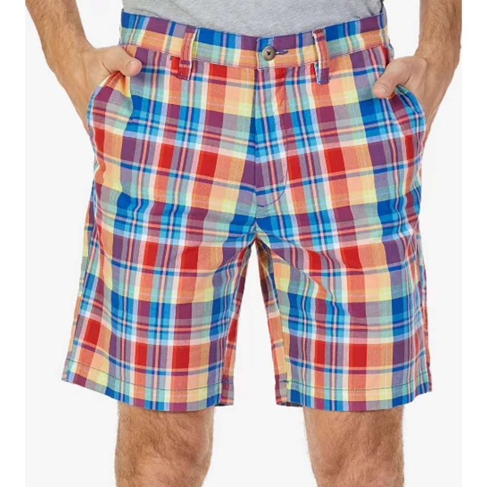 Mens Nautica Plaid Madras Bermuda Shorts Multicolor Big & Tall Size 40 EC